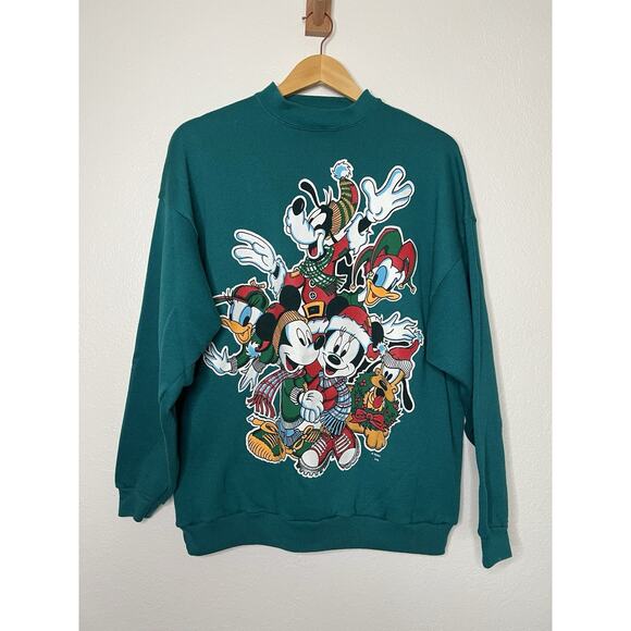 Vintage Disney Mickey Mouse and Friends Teal Sweatshirt Size XL - Picture 1 of 5